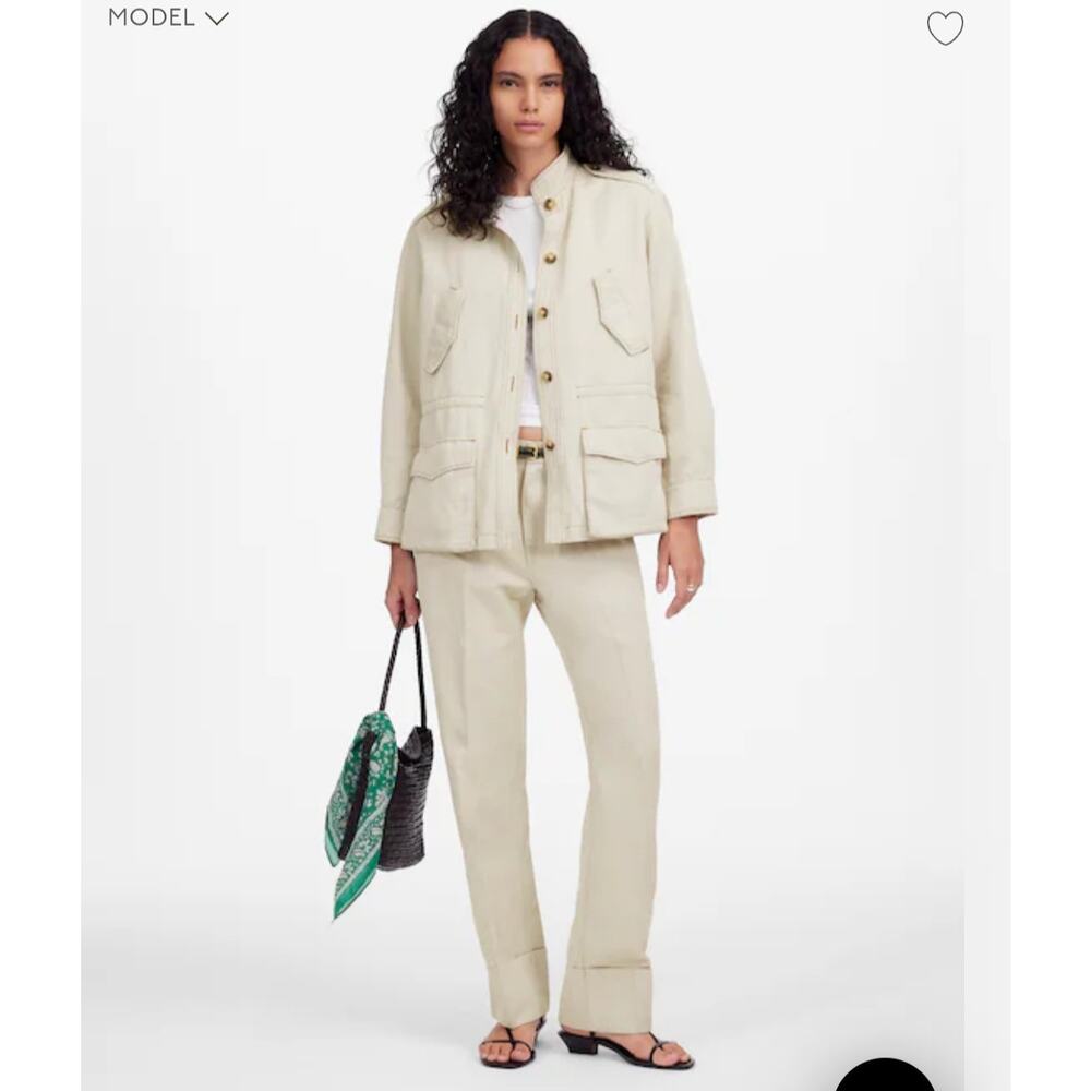 NWT Madewell Cinched Utility Jacket Italian Linen Twill Size Small Retail $198
